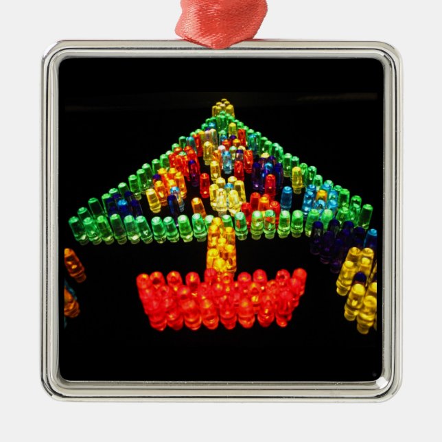 Lite Brite Christmas Tree Metal Ornament (Front)