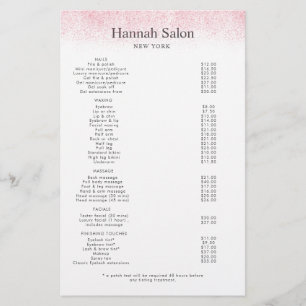 Lite Pink Glitter Beauty Salon Flyer