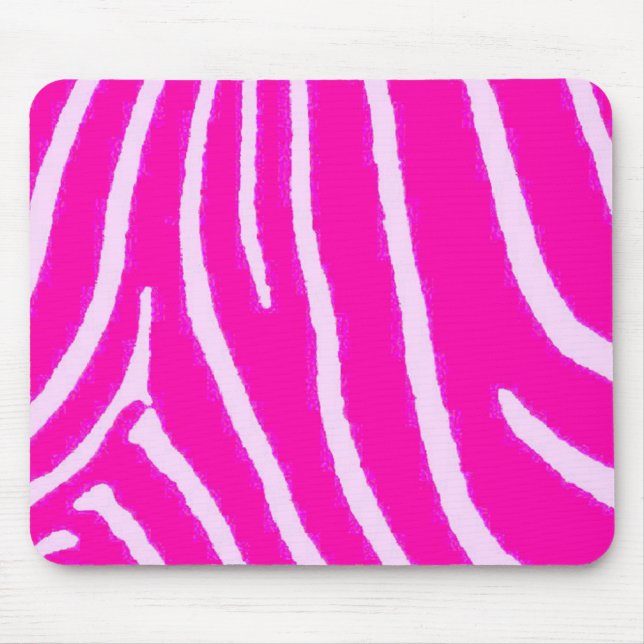 Lite Pink Zebra Print Mouse Pad (Front)