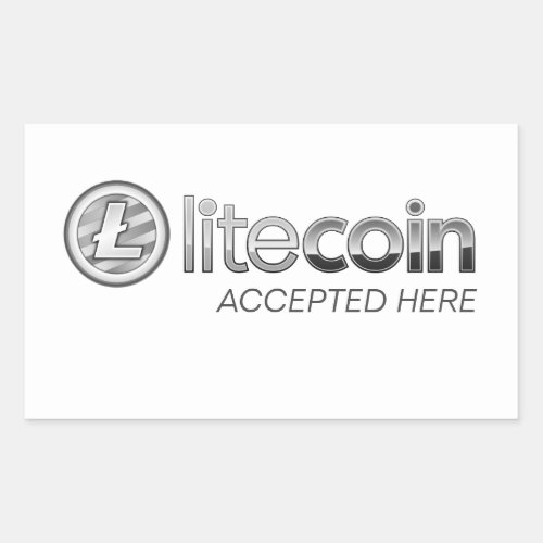 Litecoin Accepted Here Rectangle Stickers