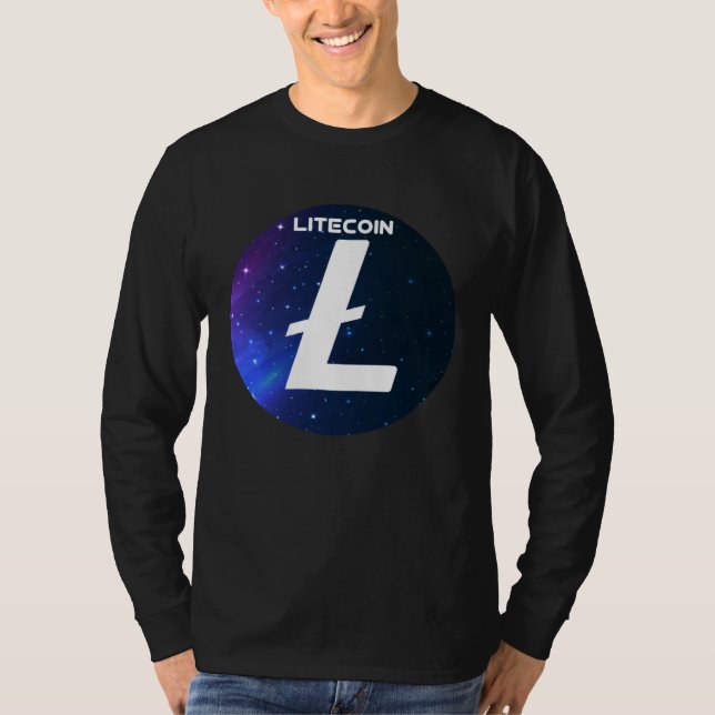 Litecoin Cryptocurrency Space Galaxy LTC Crypto Mo T-Shirt (Front)