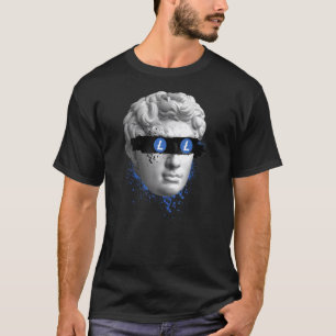 Litecoin Ltc Blind Statue Crypto Modern Art Crypto T-Shirt
