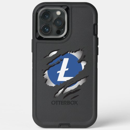 Litecoin Torn Image wLogo Revel iPhone 13 Pro Max Case