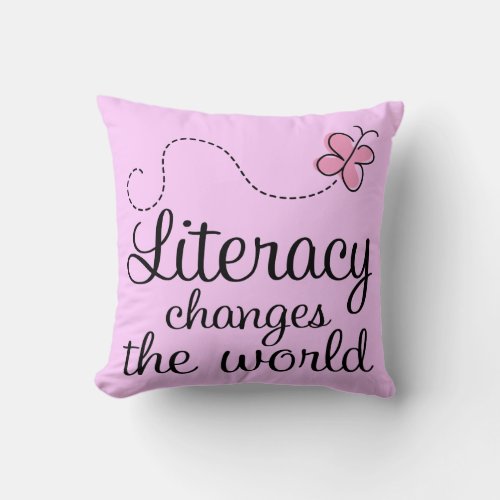 Literacy Reading Quote Throw Pillow