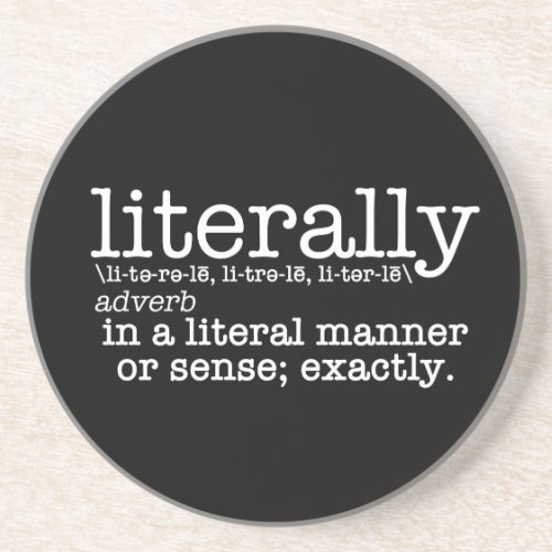 Literally Definition English Grammar Coaster