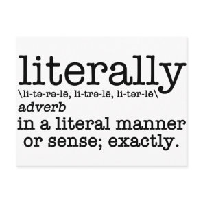 Literally Definition English Grammar Postcard