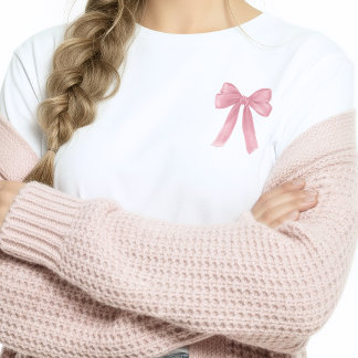 Literally Just A Girl Pink Coquette Bow Theme T-Shirt
