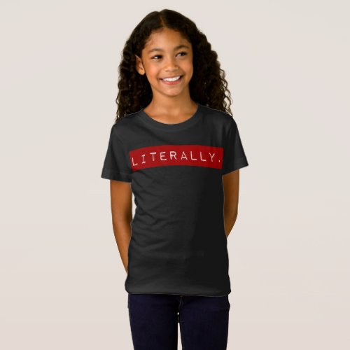 literally Red 80s Lettering T_Shirt