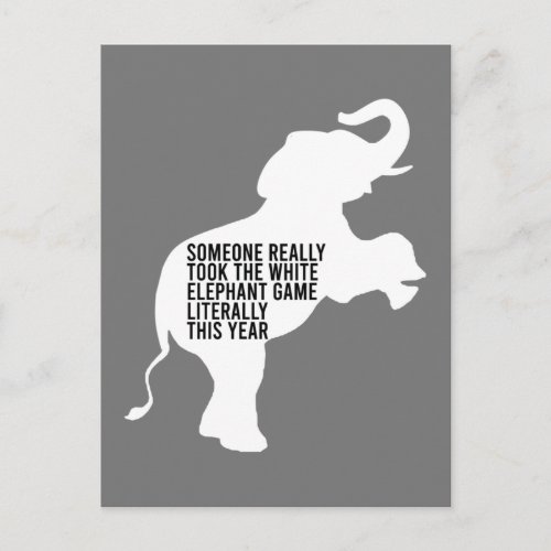 Literally Worst Funniest White Elephant Gift Postcard