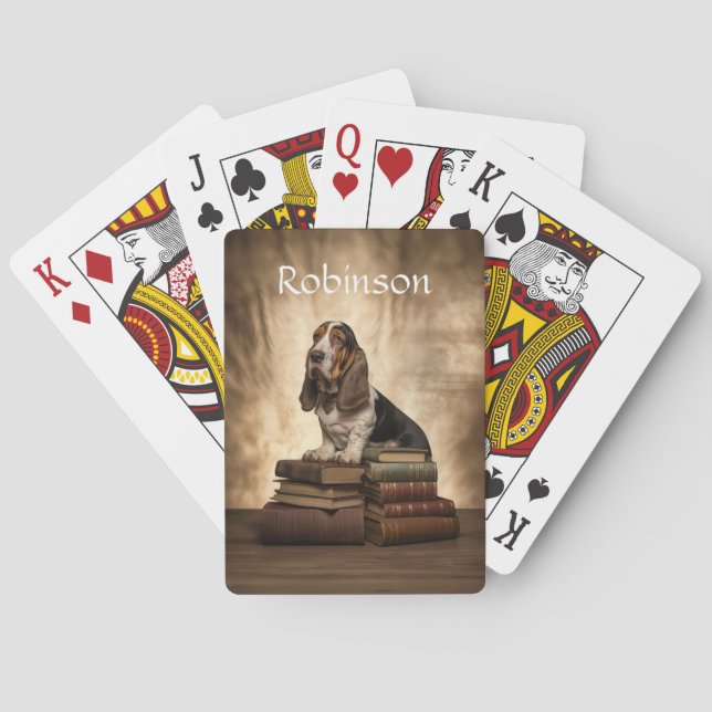Literary Basset Hound Poker Cards (Back)