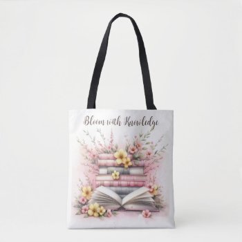 Literary Bloom Tote Bag - Blossom With Books by Godsblossom at Zazzle