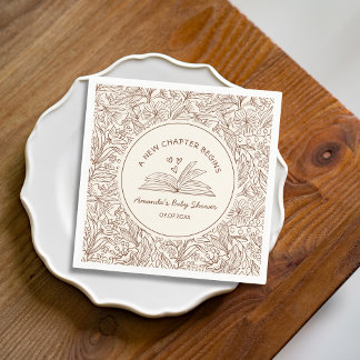 Literary Book Baby Shower A New Chapter Begins   Napkins
