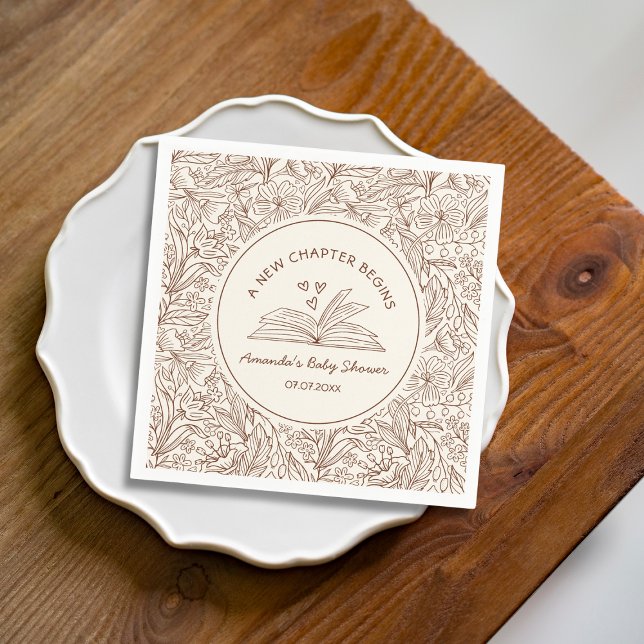 Literary Book Baby Shower A New Chapter Begins   Napkins (Literary Book Baby Shower A New Chapter Begins Napkins)