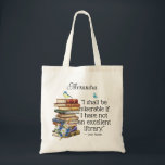 Literary Bookish Gift Jane Austen Book Lover Quote Tote Bag<br><div class="desc">Personalized literary gift for a book lover,  a cute watercolor design with a huge stack of books,  wildflowers,  and a blue chickadee bird with a quote by Jane Austen "I shall be miserable if I have not an excellent library."</div>