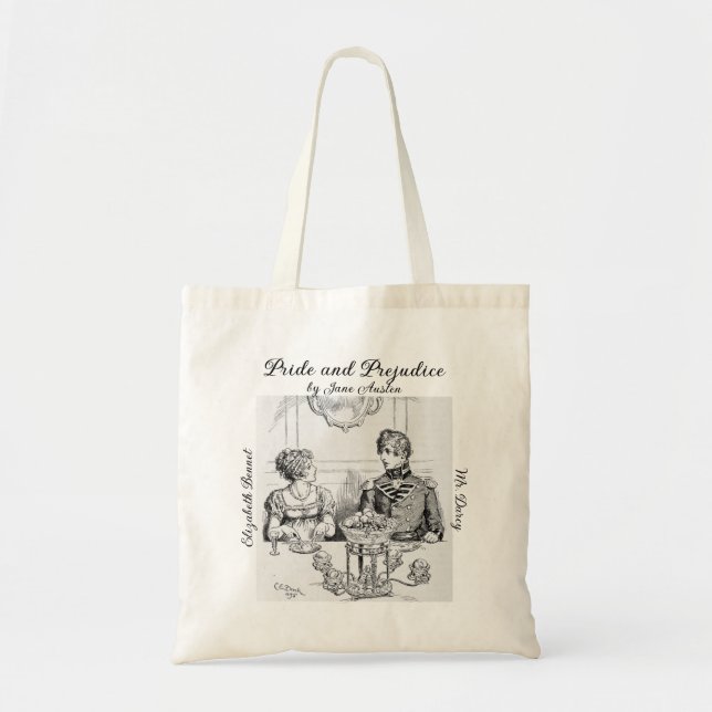 Literary Bookish Gift Pride Prejudice Jane Austen Tote Bag (Front)