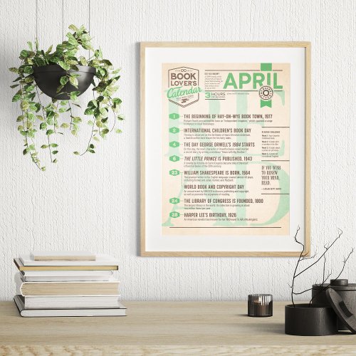Literary Calendar April Poster