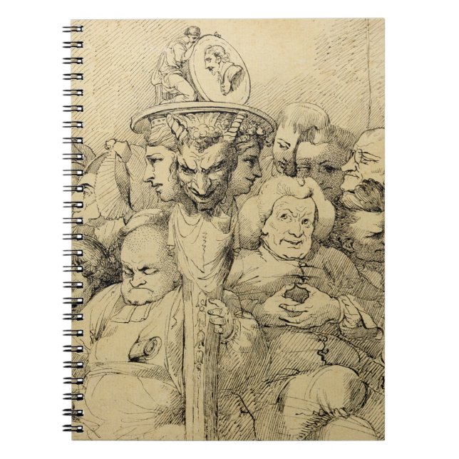 Literary Characters Assembled Around the Medallion Notebook (Front)