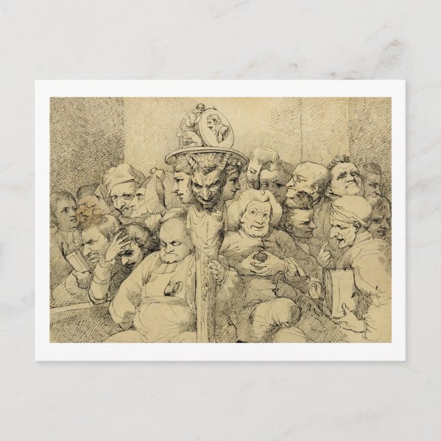 Literary Characters Assembled Around the Medallion Postcard (Front)