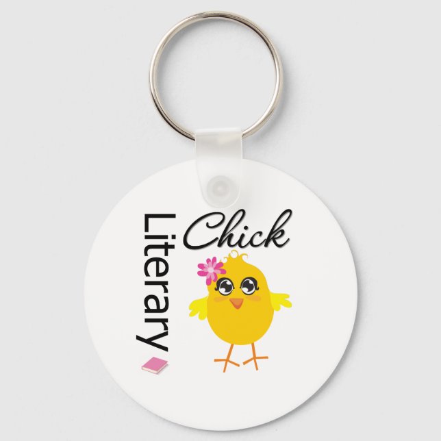 Literary Chick Keychain (Front)