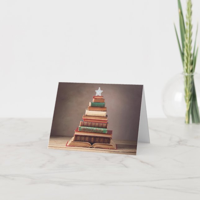 Literary Christmas Tree Holiday Card (Front)