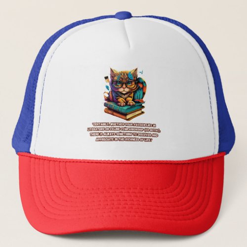 Literary Felines Lifes Richness Passion cats Trucker Hat