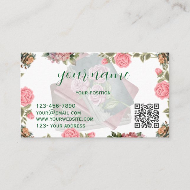 Literary Folded Business Card Design (Front)