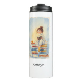 Literary Girl Book Personalized Thermal Tumbler
