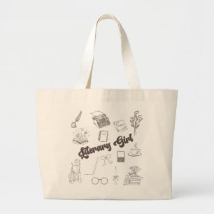 Literary Girl Tote Bag Book Lover Gift Academia
