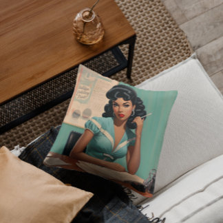 Literary Muse: Vintage Study Throw Pillow