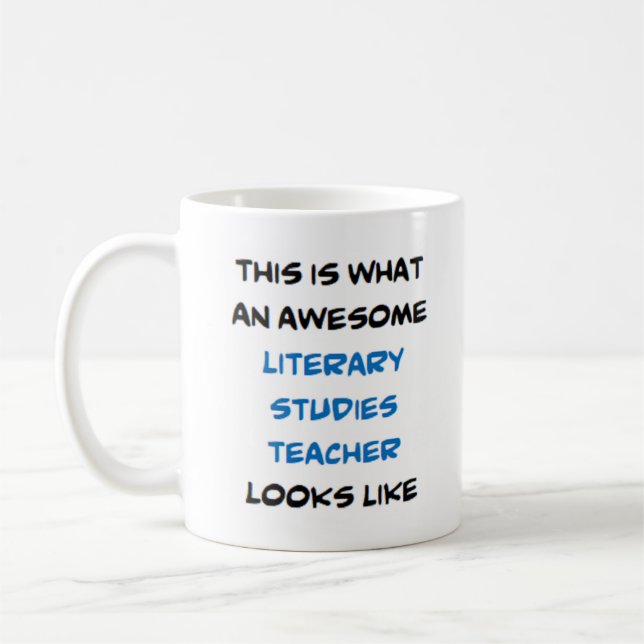 literary studies teacher, awesome coffee mug (Left)