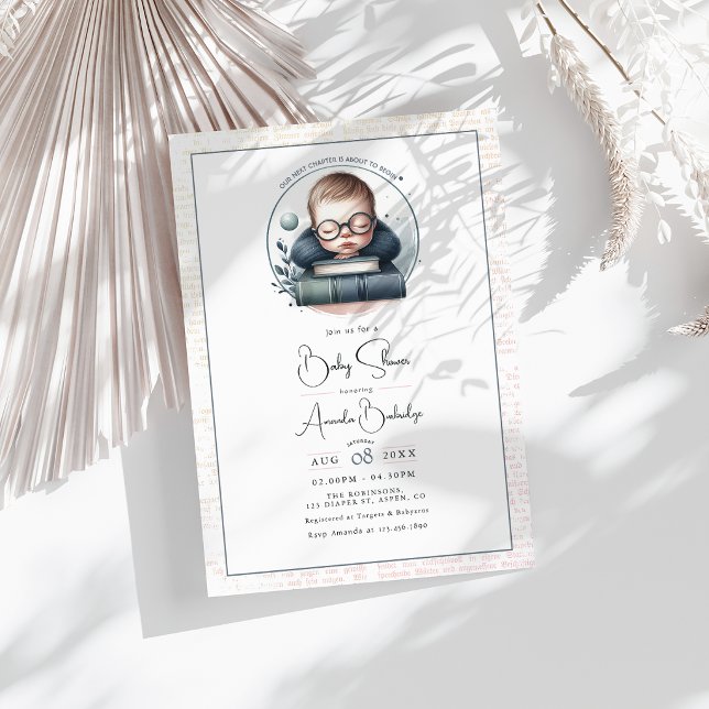 Literary-Themed Book Our Next Chapter Baby Shower Invitation (Literary-Themed Book Our Next Chapter Baby Shower Invitation)