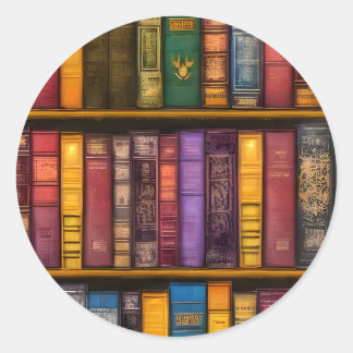 Literary Treasures - Classic Old Books Classic Round Sticker