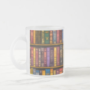 Literary Treasures - Classic Old Books Frosted Glass Coffee Mug