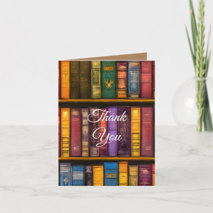 Literary Treasures - Classic Old Books Letterpress Thank You Card