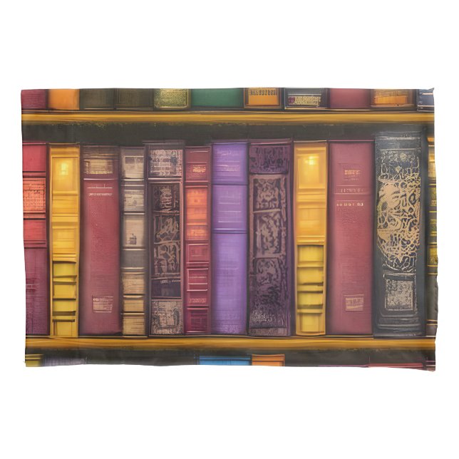 Literary Treasures - Classic Old Books Pillow Case (Front-Left)