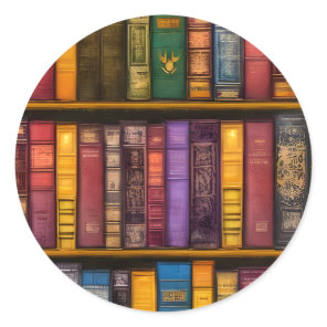 Literary Treasures - Classic Old Books Round Sticker