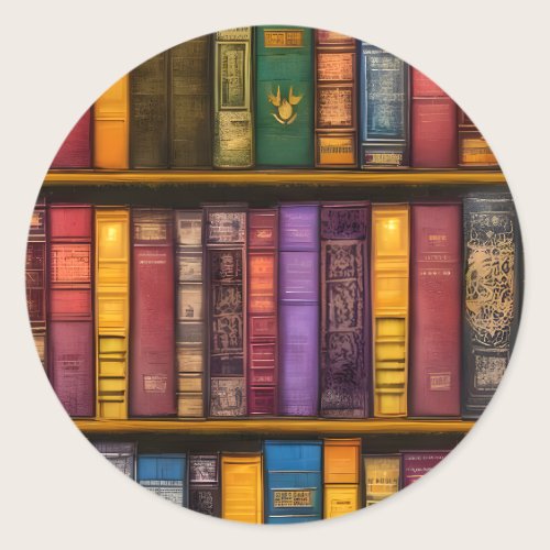 Literary Treasures - Classic Old Books Round Sticker