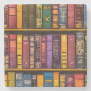 Literary Treasures - Classic Old Books Stone Coaster