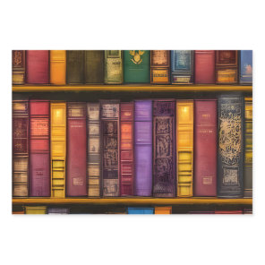 Literary Treasures - Classic Old Books Wrapping Paper Sheets