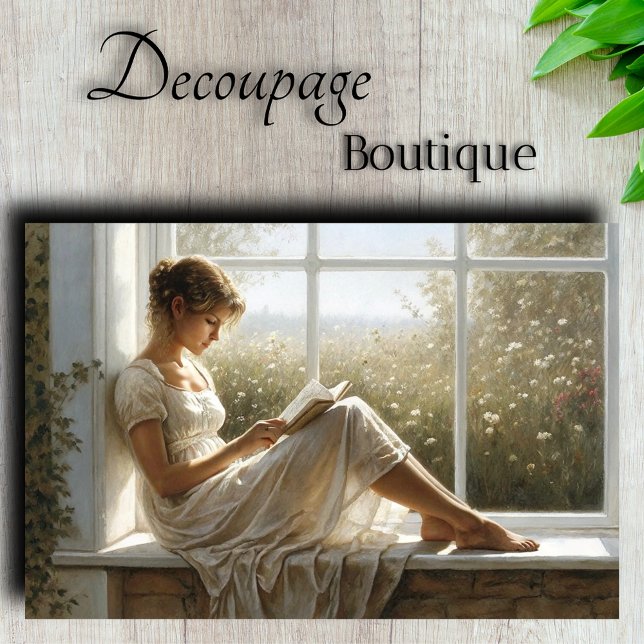 Literary Window Seat Reader Decoupage Tissue Paper (Literary Window Seat Reader Decoupage Tissue Paper)
