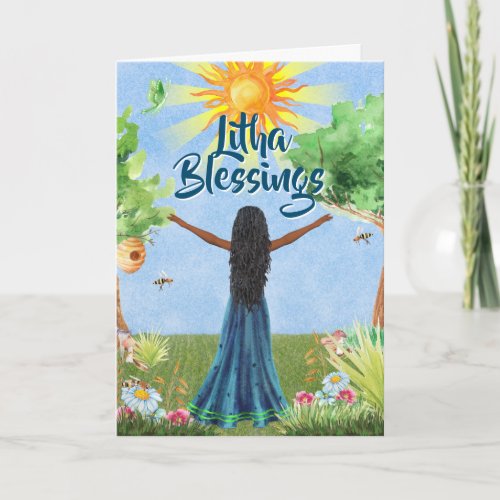 Litha Blessings Summer Solstice Greeting Card