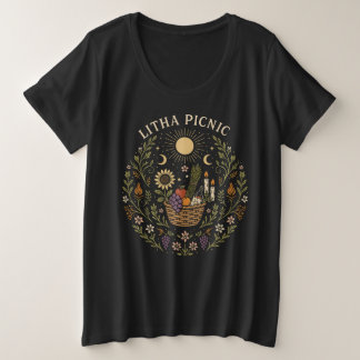 Litha Picnic Summer Solstice Celestial Art Plus Size T-Shirt