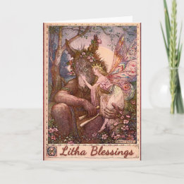 Litha Summer Solstice BlessingsPagan Greeting Card