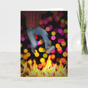 Litha, Summer Solstice Bonfire Jumping Card