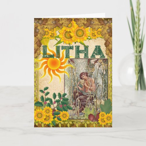 Litha Summer Solstice Pagan Greeting Card