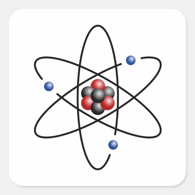 Lithium Atom Chemical Element Li Atomic Number 3 Square Sticker (Front)