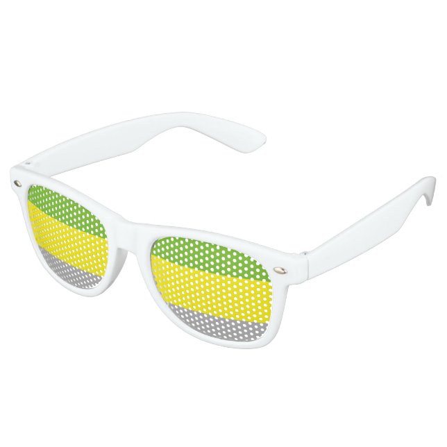Lithromantic Pride Flag Retro Sunglasses (Angled)