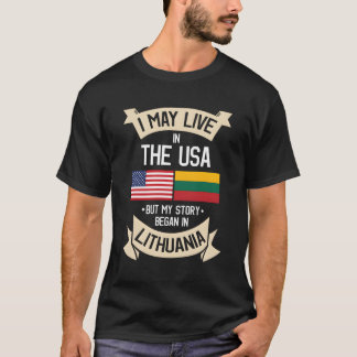Lithuania American Flag Usa Lithuanian Roots Gifts T-Shirt