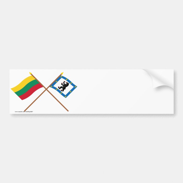 Lithuania and Siauliai County Crossed Flags Bumper Stickers