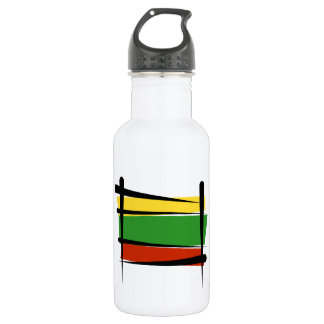 Lithuania Brush Flag Stainless Steel Water Bottle